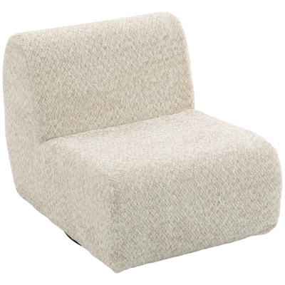HOMCOM Drehbarer Wohnzimmer-Sessel 360°, gepolsterter Einzelsessel aus Chenille mit extra breiter Sitzfläche, dicker Polsterung, beige