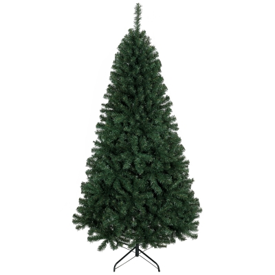 HOMCOM Árbol de Navidad Artificial 200 cm con 1000 Ramas Base Plegable Diseño por Secciones Fácil de Montar Verde