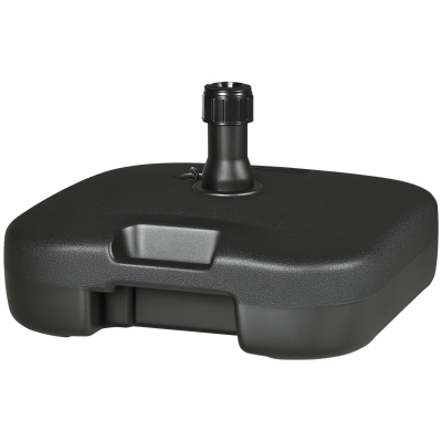 Outsunny Base de Sombrilla Parasol de Playa Pies Soporte de Sombrilla Patio Jardín Lleno de Agua de 20 kg y Arena de 30 kg 46x45x26cm HDPE Negro