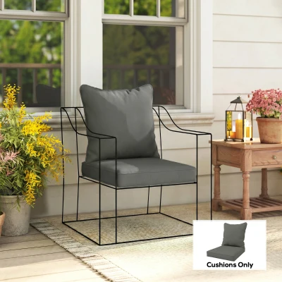 Outsunny Patio Chair Cushion Set Charcoal Grey