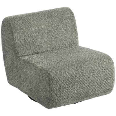 HOMCOM Fauteuil Pivotant Chenille Gris Large Salon Chambre