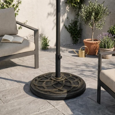 Outsunny Base per ombrellone 54.5cm x 54.5cm x 34cm Bronzo