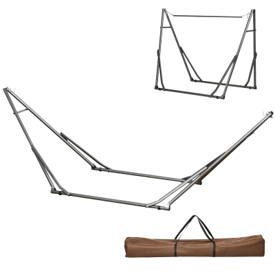 Outsunny Portable Hammock Stand Metal 120kg Black