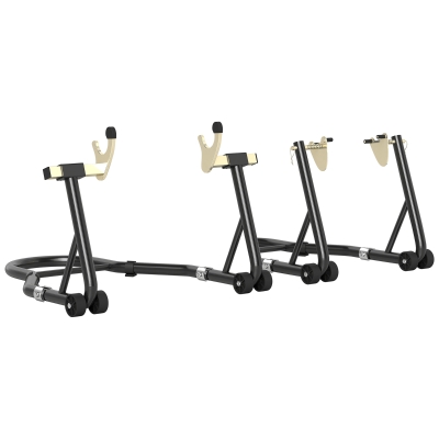 HOMCOM Béquille Moto 390kg Acier Réglable U+L Noir