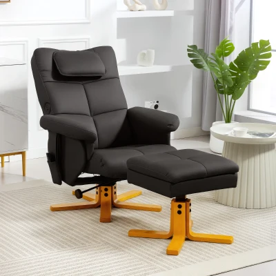 HOMCOM Fauteuil Massant Inclinable 135° avec Repose-pied et Coffre