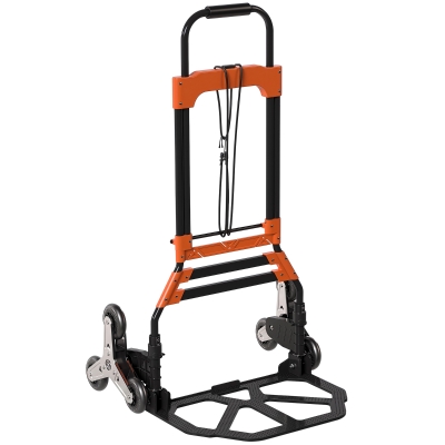 HOMCOM Heavy Duty Foldable Trolley Steel 75kg Black Orange