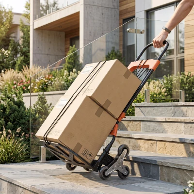 HOMCOM Heavy Duty Foldable Trolley Steel 75kg Black Orange