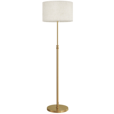 HOMCOM Lampadaire Salon Dimmable Lin Réglable 133-168cm Doré