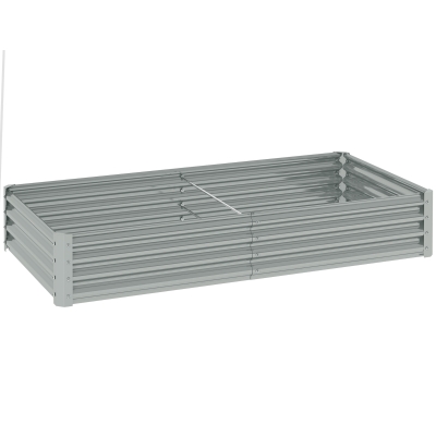 Outsunny Letto per Orto Rialzato in Acciaio 180x90x30 cm Argento