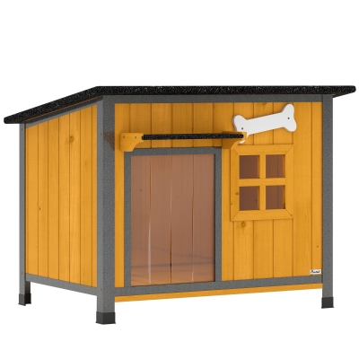 PawHut Cuccia per Cani da Esterno in Legno con Tetto Apribile