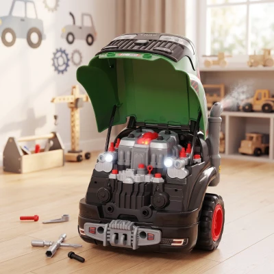 AIYAPLAY Camion Moteur Jouet Vert Effets Sonores Lumineux 3-6 Ans