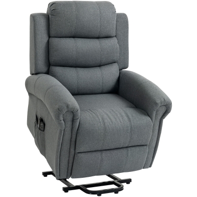 HOMCOM Fauteuil Releveur Massage Chauffant Électrique Gris
