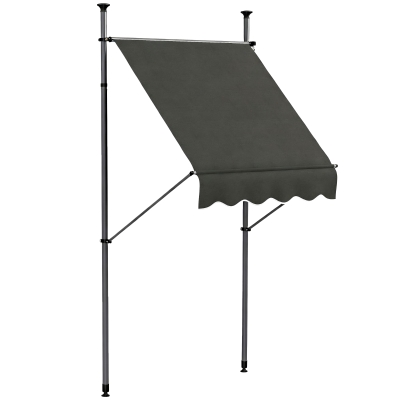 Outsunny Store Banne Rétractable 1,5x1,2m Alu Polyester Gris