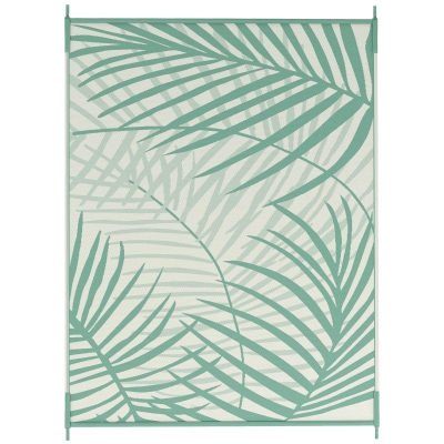 Outsunny Tapis Extérieur 365x274cm Réversible Imperméable Vert
