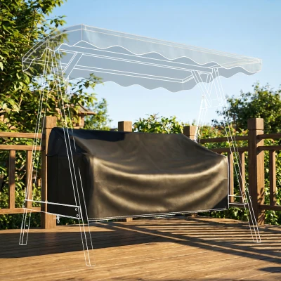 Outsunny 3-Sitzer Gartenschaukel-Abdeckung, wasserdichte Schutzhülle, winddicht und UV-beständig, 420D Oxford-Stoff