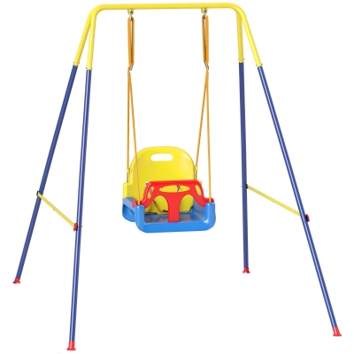 AIYAPLAY Portique Balançoire 3-en-1 Intérieur/Extérieur Ajustable