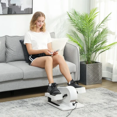 SPORTNOW Mini Ellipsentrainer für Zuhause Untertisch Elektrischer Crosstrainer mit 12 Geschwindigkeiten & 7 Widerstand