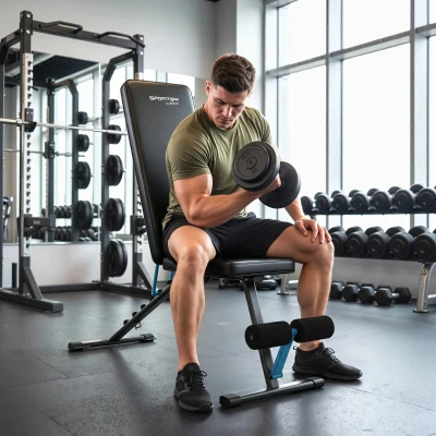 SPORTNOW Hantelbank verstellbar Trainingsbank mit Beinstrecker 7-Fach Rückenlehne, verstellbar Polster 300 kg Last