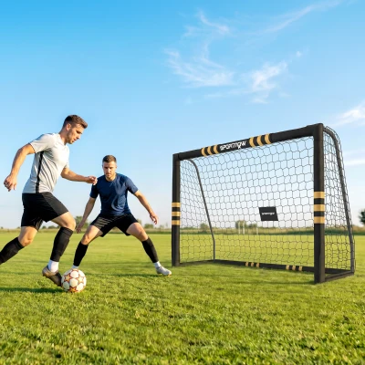 Poartă de Fotbal Portabilă cu Cadru Metalic, 240x85x160 cm, Alb