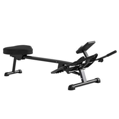 Aparat de Vâslit Hidraulic SPORTNOW cu 12 Niveluri de Rezistență, Echipament Fitness pentru Acasă cu Ecran LCD și Pedale Anti-Alunecare, Capacitate Maximă 130KG, Antrenament Cardio, Negru