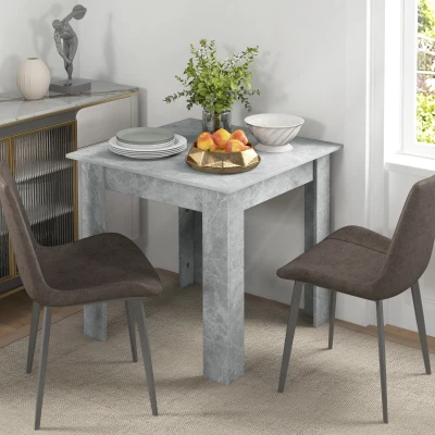 HOMCOM Modern Square Dining Table Cement Grey