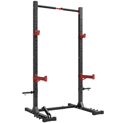 SPORTNOW Power Tower Multifonction 500kg Rack Traction Rouge