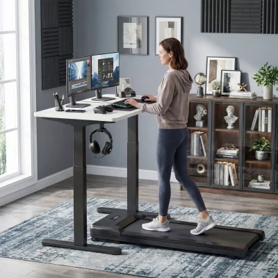 HOMCOM Elektrisches Schreibtischgestell, höhenverstellbar, mit Speicherfunktion, Stahl, Schwarz
