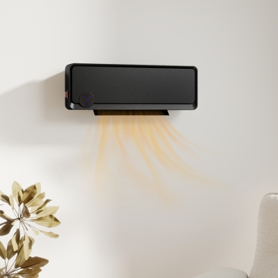 HOMCOM Riscaldatore Elettrico da Parete a 3 Modalità Nero