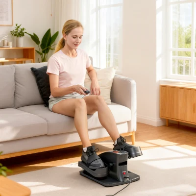 SPORTNOW Mini-Pedaltrainer, 12 Geschwindigkeiten, LED-Display, Fernbedienung, rutschfest, tragbar, Metall, Kunststoff, Schwarz