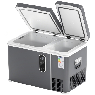 Outsunny Nevera Portátil Eléctrica con Compresor 35L Doble Zona Control App Luz LED Pantalla para Coche y Camping Negro