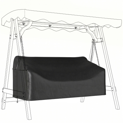 Outsunny 3-Sitzer Gartenschaukel-Abdeckung, wasserdichte Schutzhülle, winddicht und UV-beständig, 420D Oxford-Stoff