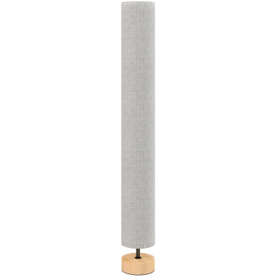 HOMCOM Lámpara de Pie Lámpara de Salón con Casquillo Máx. 40 W E27 Pantalla de Lino y Marco de Metal Ø15x120 cm Gris
