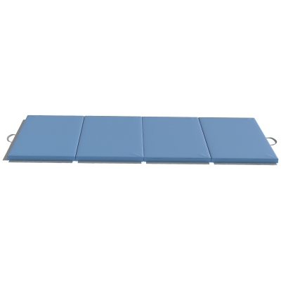 HOMCOM Trainingsmatte, Faltbare Fitnessmatte Sportmatte mit Griffen für Yoga, MMA, Fitness, Pilates 240 x 120 x 5 cm Hellblau