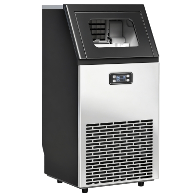 HOMCOM Kommerzielle Eiswürfelmaschine 45 kg/24H Eismaschine mit 11 kg Speicher, LCD-Anzeige für Restaurant