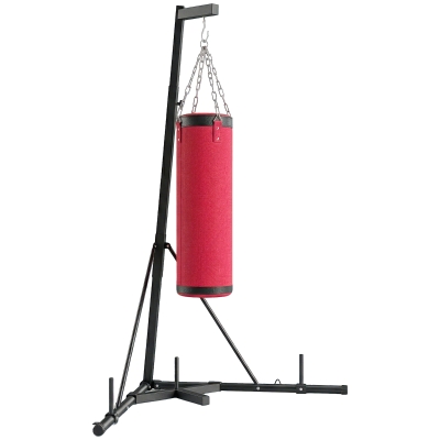SPORTNOW Boxsackständer 185-231cm Höhenverstellbar Freistehender Boxsackhalter mit Boxsack Dreiecksbasis Gewichtenhalter