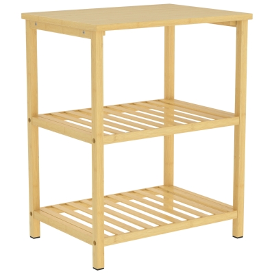 HOMCOM Table d’Appoint Bambou 3 Niveaux Salon Chambre Naturel
