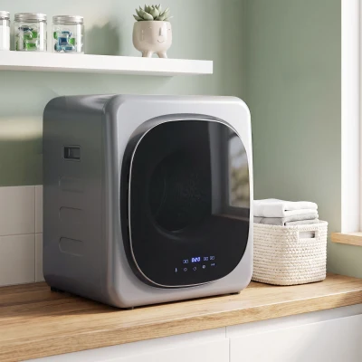 HOMCOM Máquina de Secar Roupa de Exaustão 4 kg 800 W com Ecrã Tátil, Controlo de Tempo e Temperatura, Função Anti-rugas, Prata