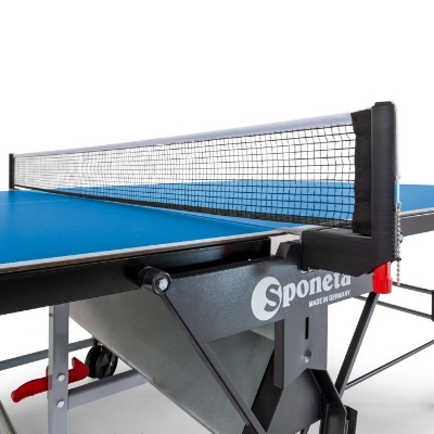 Table tennis de table - SPONETA - S3-47 e - Pliable - Usage extérieur - Demi-plateau relevable - Gris et bleu