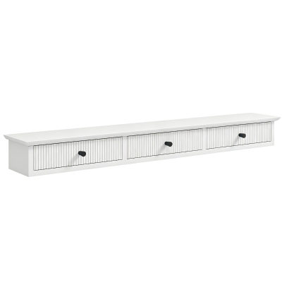 HOMCOM Shelf Wall-Mounted Storage Shelf Shelving Unit MDF 93 x 15 x 10 cm Entryway Kitchen Living Room, White