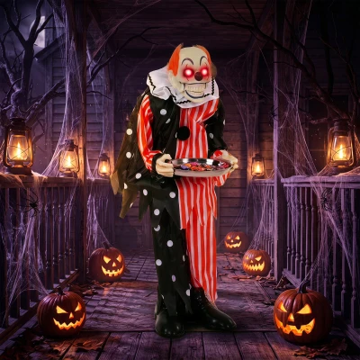 HOMCOM Animated Clown Halloween Decor Sound Touch Activated