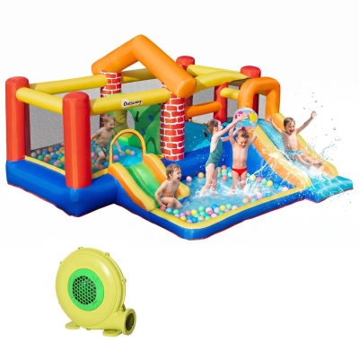 Outsunny 4-in-1 Kids Bouncy Castle Inflatable 3.8x3.7m