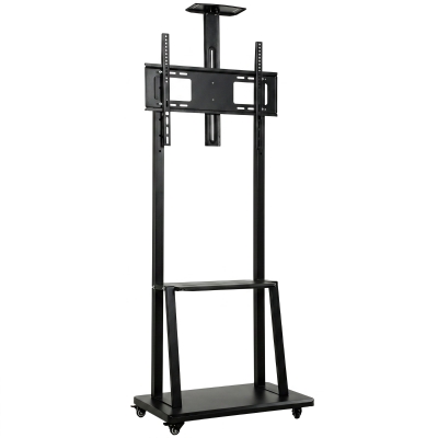 HOMCOM Carrello Porta TV 32-75" con Ruote, Nero