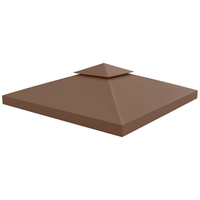 Outsunny Toile Pavillon 3x3m Polyester Chocolat