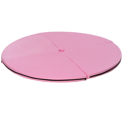 HOMCOM Covor pole dance pliabil, covor pole dance, covor de protecție Ø 150 cm grosime 5 cm, acoperire plastic roz