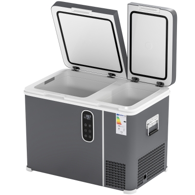 Outsunny 45L Compressor Car Fridge Freezer Dual Zone Grey