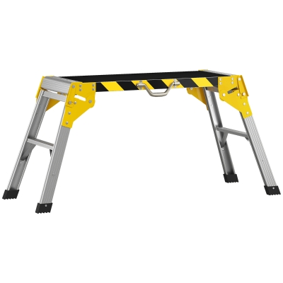 HOMCOM Inklapbare aluminium werkbank met handgreep, antislip, 150 kg, 110 x 32 x 50 cm