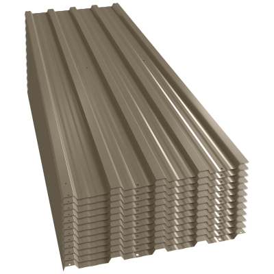Outsunny Juego de 12 Paneles para Tejado de Acero Galvanizado 7m² para Caseta de Herramientas Cobertizo 129x45cm Marrón
