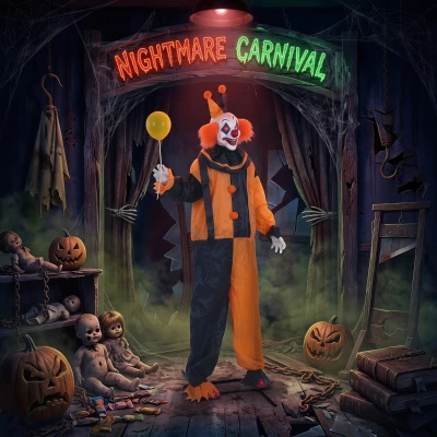 HOMCOM Life Size Animated Clown Halloween Decor 190cm