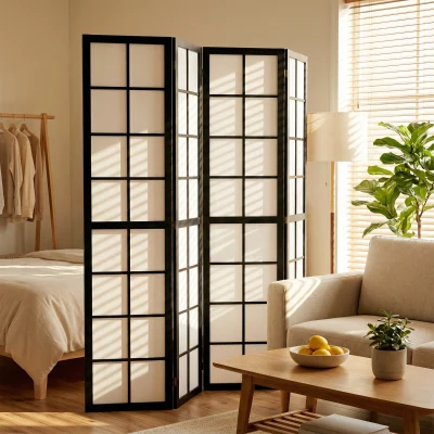HOMCOM Paravento interno 160x170x1.7cm nero