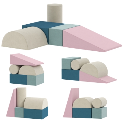 AIYAPLAY Juego de 5 Bloques de Espuma para Niños Bloques de Psicomotricidad Infantil con Base Antideslizante Funda Extraíble